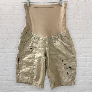 Motherhood Maternity khaki cargo shorts, medium